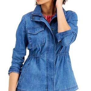 NWT Style & Co Chambray/ Denim Field Utility jacket